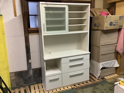 【リサイクルサービス八光】幅117.5㎝ 　エナメルホワイトキッチンボード