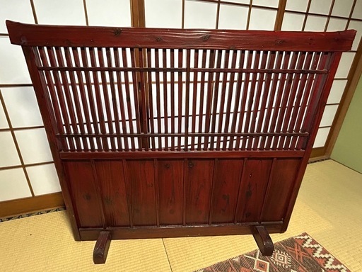 木製衝立　間仕切り　民芸家具　パーテーション　昭和レトロ