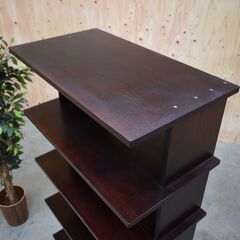 【ヤ取終了6/23】≪zyt2007ジ≫ 飾り棚 幅75cm 高さ180cm 製造元不明 無垢材接ぎ板？ 5段/6段 オープンシェルフ/ラック/収納棚/古家具 70130-01の画像