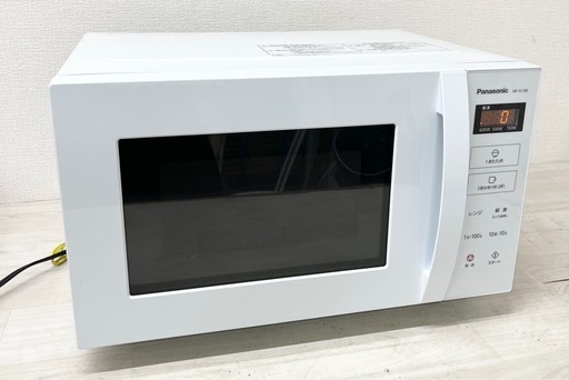M【中古品】Panasonic 2022年製 電子レンジ NE-FL100 ヘルツフリー フラット庫内 ホワイト キッチン家電