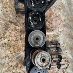 ベンチプレスセット(95kg)+ダンベル.5kg鉄アレイセットの画像