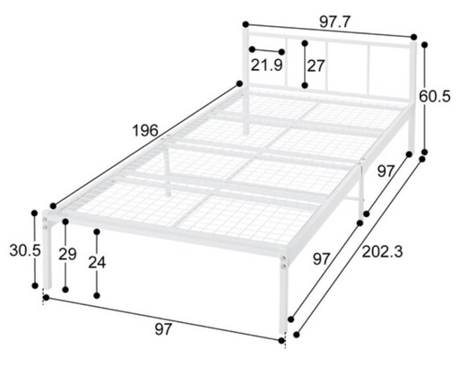 直接受け取り_ パイプベッド(PB101-S WH)_ニトリシングルベッド