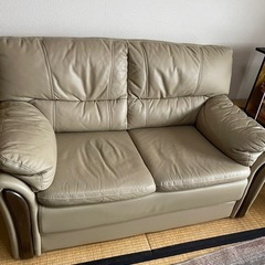 本革２人掛けソファ(ニトリ)　の画像
