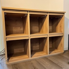 【お譲り先決定】飾り棚 ボックス シェルフ フラップ扉 カラーボックス の画像