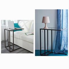 【IKEA】VITTSJÖ ラップトップスタンド 2個セット　ブラックブラウン/ガラス, 35x65 cmの画像