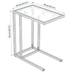 【IKEA】VITTSJÖ ラップトップスタンド 2個セット　ブラックブラウン/ガラス, 35x65 cmの画像