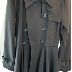美品　ブラック　トレンチコート