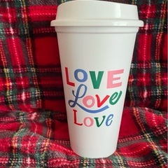 激レア新品✨️アメリカ スターバックス グランデサイズ Reusable Cup Tumbler Grandeリユーザブルカップ プラスチックタンブラー 海外スタバ コレクション Love ラブの画像