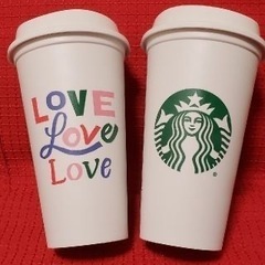 激レア新品✨️アメリカ スターバックス グランデサイズ Reusable Cup Tumbler Grandeリユーザブルカップ プラスチックタンブラー 海外スタバ コレクション Love ラブの画像