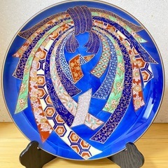 飾皿（絵皿） 哲山作 有田焼 直径約40cm 金縁 陶磁器　木箱入 の画像