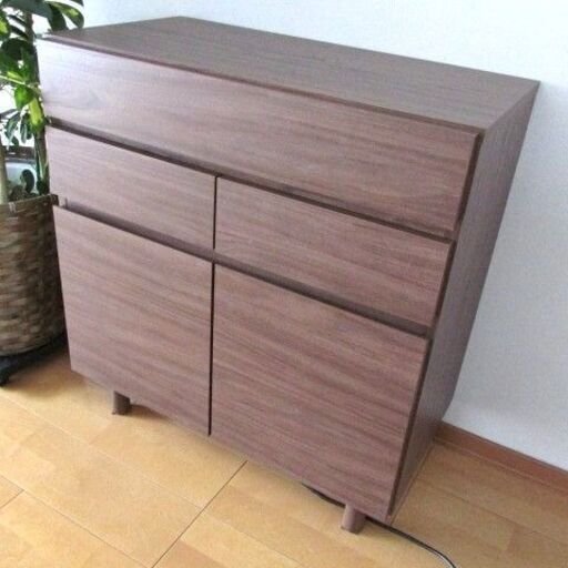 ☆新品☆ISSEIKI一生紀　リビングボード サイドボード キャビネット 収納　ミディアムブラウン　幅70ｃｍ