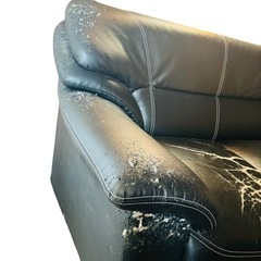 ☆本日限定☆0円ソファ 3人がけ ブラック 破れありの画像