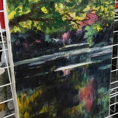 絵画 脇幹夫 「栗林公園・映」