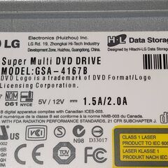 【中古動作未確認品】日立LG電子　Super Multi DVD DRIVE GSA-4167B ブラック　IDE接続の画像