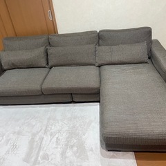 太陽家具購入3人〜5人用L字型カウチソファオットマン