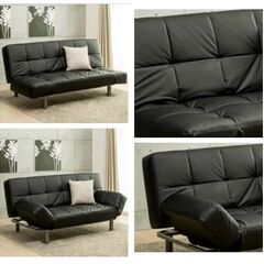 2/2ヤマダ/YAMADA ソファ 2人掛け レザー調 合皮 ブラック