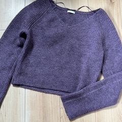 美品　パープルニット L