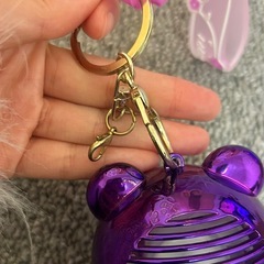 扇風機　ハンディファン　熊　ベア　紫　パープルの画像