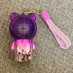 扇風機　ハンディファン　熊　ベア　紫　パープルの画像