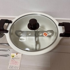 きりしま　24cm卓上ホーロー鍋(強化ガラス蓋) 湯豆腐仕切りセット