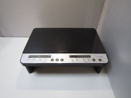 アイリスオーヤマ  IHクッキングヒーター IHコンロ 2口 1400W 脚付 IHK-W12SP-B