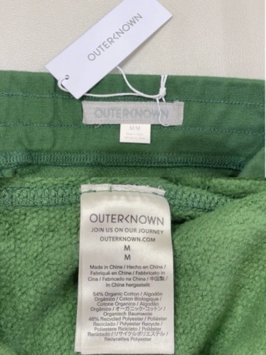 新品☆Outerknown Mサイズ Hightide スウェット ショーパン グリーン オーガニックコットン