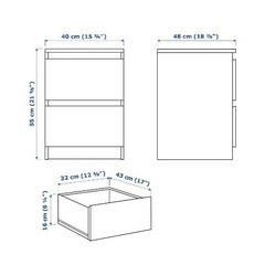 IKEA MALM 袖机　ナイトスタンド　収納　棚の画像