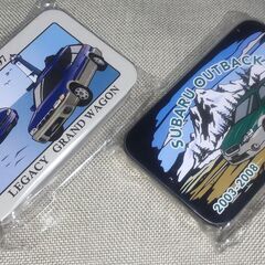 【終了・有難うございました‼】未使用品＆非売品 SUBARU レガシー アウトバック スライド缶ケース 小物入れ クリップ入り 2つセット♪ 早い者勝ちです✨✨の画像