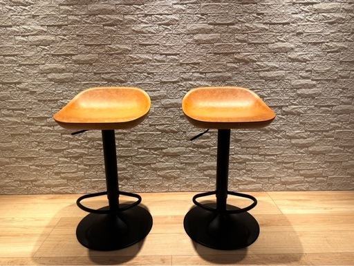 エア・リゾーム カウンターチェア バーチェア おしゃれ 昇降 ハイチェア ヴィンテージデザインバーチェア ROVIN(ロビン) キャメル