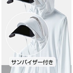 サンバイザー付き　UVパーカーの画像