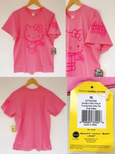 新品☆ZUMBA M/Lサイズ Hello Kitty 半袖 Tシャツ Zumba X Hello Kitty & Friends Hello Kitty Tee Pink A Boo ピンク
