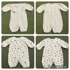 👶【5/28値下げ‼️】女の子　50-70㎝　カバーオール　ロンパース5点セット　白多め　　mamaraku conoco petit mainなどの画像