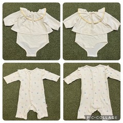 👶【5/28値下げ‼️】女の子　50-70㎝　カバーオール　ロンパース5点セット　白多め　　mamaraku conoco petit mainなどの画像