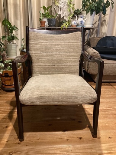 昭和レトロ　カリモク　ダイニングアームチェア