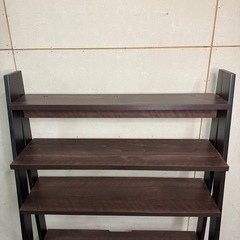 【760】木製チェスト 4棚 5引き出し ダークブラウンの画像