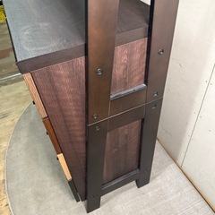 【760】木製チェスト 4棚 5引き出し ダークブラウンの画像
