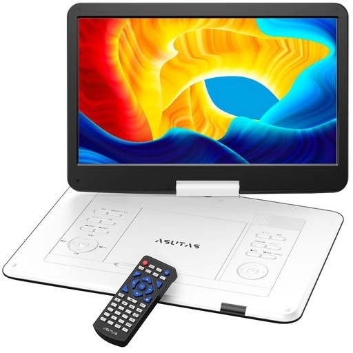 【新品未使用】ポータブルdvdプレーヤー 17.9型 液晶 14インチ 白 ホワイト 旅行にも