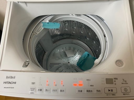 最終日値下げ！【極美品】日立 全自動洗濯機 7kg BW-G70H W ホワイト インバーター ビートウォッシュ ナイアガラビート洗浄