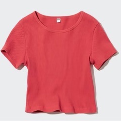 【売却済】新品　ユニクロ　レディース　リブクロップドTシャツ