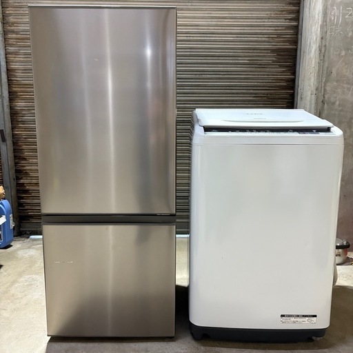 冷凍冷蔵庫 AQR-U18F 日立全自動電気洗濯機 BW-V80B