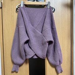 GRLニットセーター(パープル、Fサイズ)