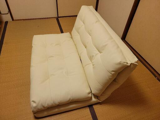 2人用リクライニングソファー、アイボリー、美品