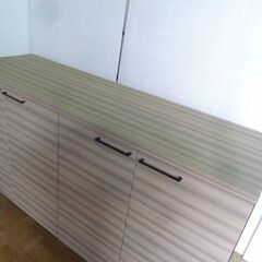 【展示品】タカラスタンダード 木目調 サイドボード キッチンボード 食器棚 収納 リビングボードの画像