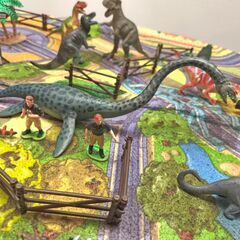恐竜フィギュア・おもちゃセット・専用マット付・No.250217-05の画像