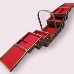 レトロ ソーイングBOX三段の画像