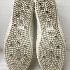 【中古品】clover leaf クローバーリーフ 合皮 レザー スリッポン ホワイト 24.5cmの画像