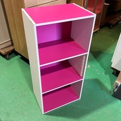 ピンク　カラーボックス　3段　家具