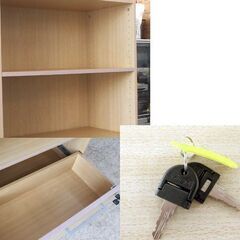 キャビネット 引出し付き 幅80.5cm  収納家具 ナチュラルブラウン 札幌市北区屯田店の画像