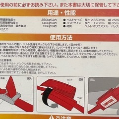 パット抜きます トランポ用タイダウンベルト 25x2650mm  汎用 ブルー 2本入りパット2個付きの画像