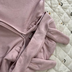 テータテート うさみみ うさぎ パーカー アウター　110 くすみピンクの画像